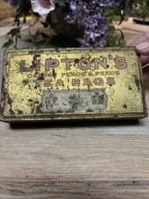 1930-40s Lipton's Orange Pekoe & Pekoe Tea Bags Vintage Tin