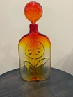 New ListingWayne Husted Blenko Tangerine Amberina Glass Decanter 14” Mid Century 1963