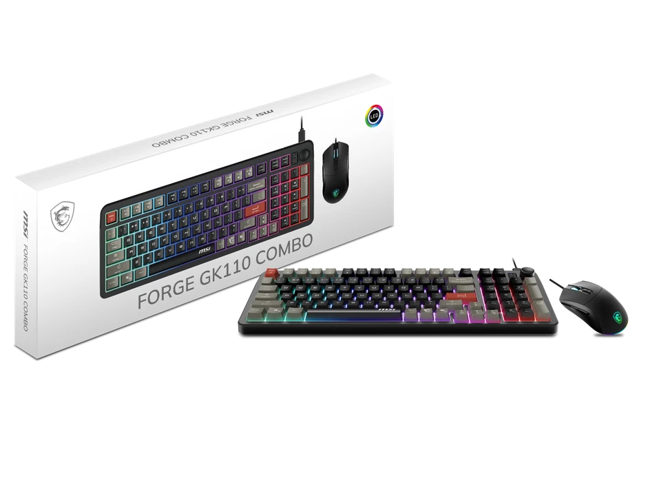 MSI Forge GK110 & GM320 Combo - Gaming Keyboard & Mouse Set, Membrane Switches, - Image 4 of 4