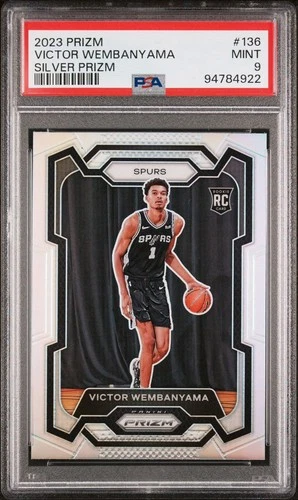 Victor Wembanyama 94784922 2023 Panini Prizm #136 Silver Rookie RC PSA 9