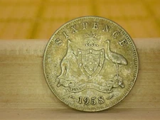 1958 Six Pence Australia Coin