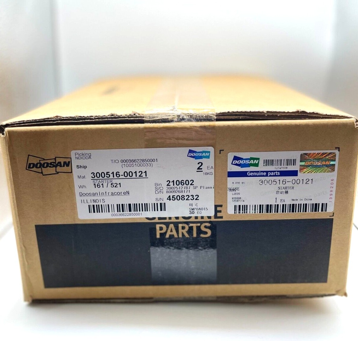 NEW STARTER ASSY. DOOSAN 300516-00121 GENUINE PART, SAME DAY 