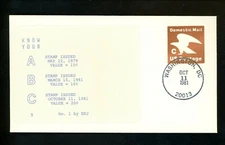 US FDC #U594 EEJ Label / Jakel / LGS 1981 DC " C " Eagle 1st Cachet Unofficial