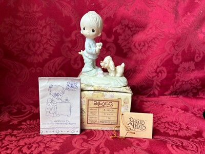 PRECIOUS MOMENTS 1978 ''E1374B'' ''PRAISE THE LORD ANYHOW'' NEW IN BOX-NEVER DISP
