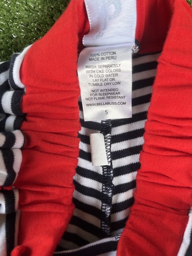 Bella Bliss Girls Size 5  Navy Red White Knit Shorts EUC - Picture 7 of 7