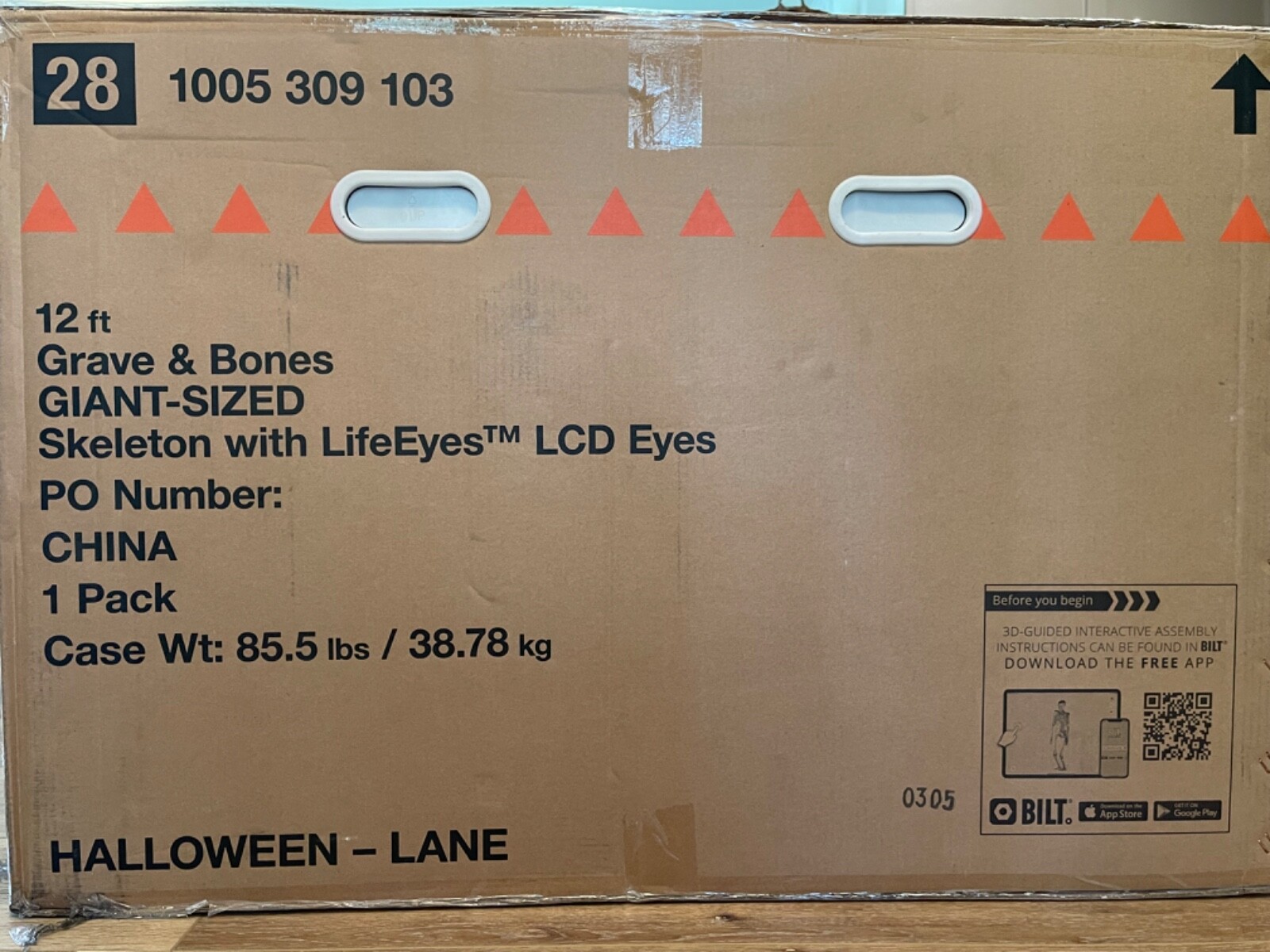 Home Accents Holiday 12' Tall Skeleton LCD Eyes Halloween Prop