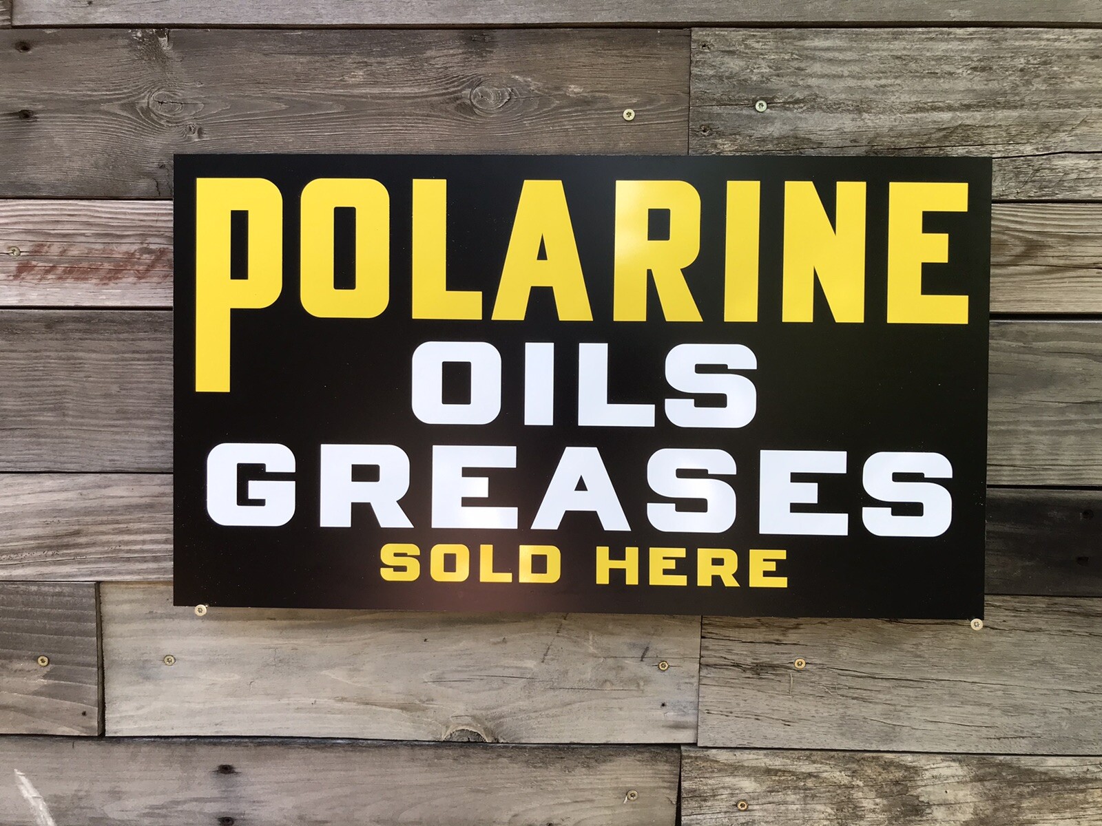 Antique Vintage Old Style Polarine Oil Grease Sign | eBay