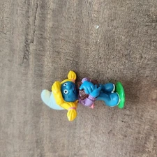 Smurfs Schoolgirl Smurfette Smurf w/ Books 20173 Rare Vintage Display Figurine