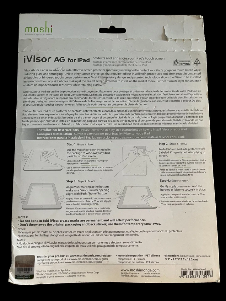 Moshi iVisor AG Matte Finish Screen Protector for iPad - Image 4 of 4