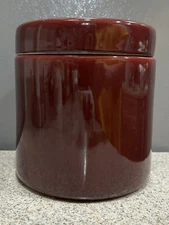 Vintage Royal Haeger MCM Tobacco Ginger Jar Canister Lid Orig Sticker Pristine!