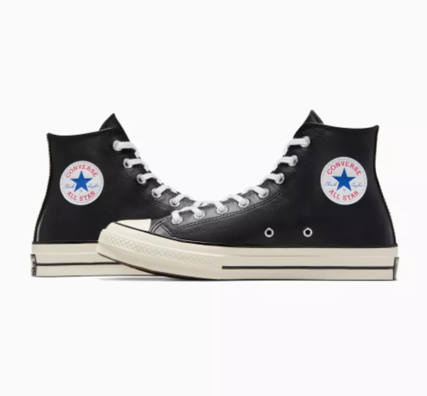 Converse Chuck Taylor Dainty Ox Low Black Leather Sneakers Women's 6  537107C | Black leather sneakers women, Leather sneakers women, Womens  sneakers