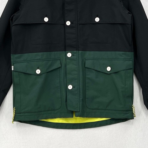 LEVIS CALIFORNIA Sierra Jacket Mens L Black Green Colorblock Hooded Waterproof - Picture 6 of 23