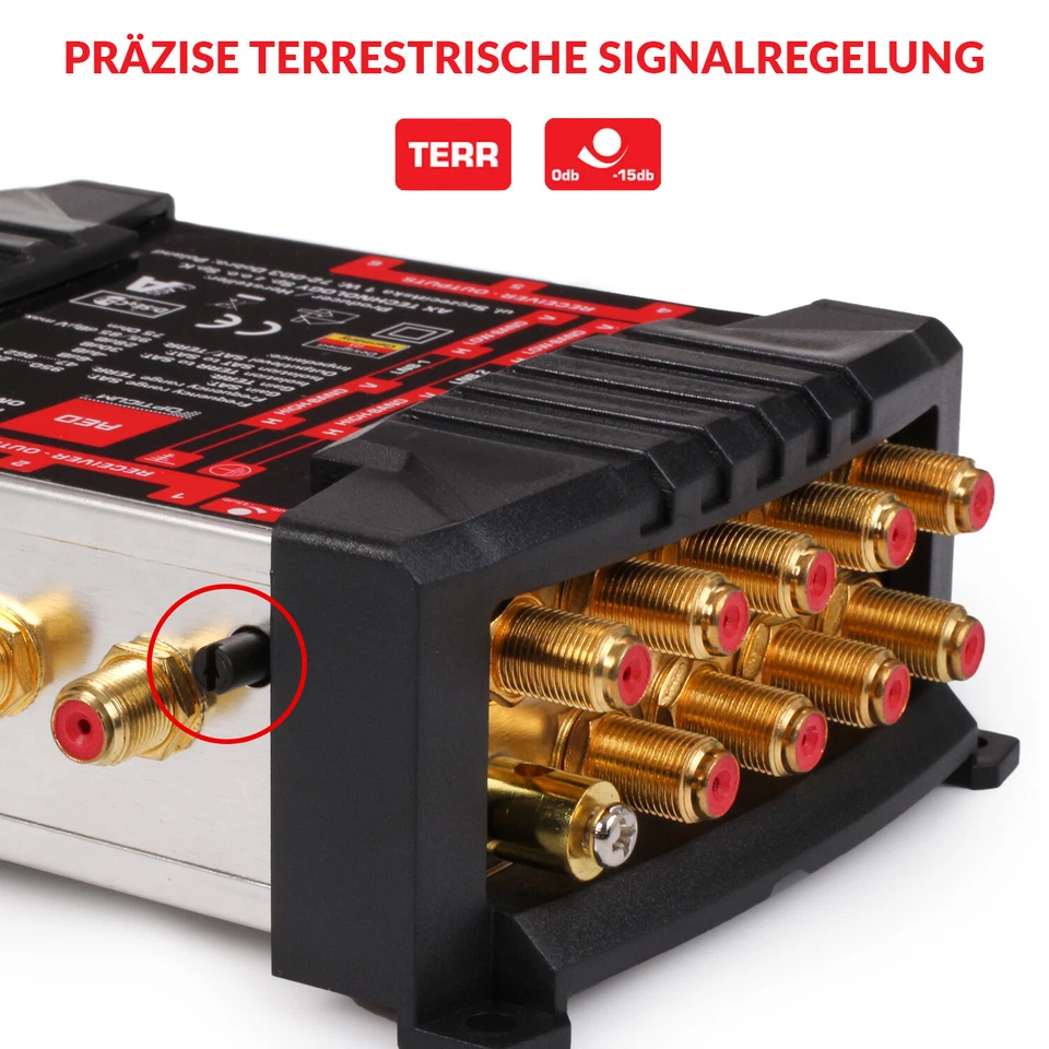 RED OPTICUM OMS 9-6 PRO TR - 6 Teilnehmer - Sat Verteiler 2 Satelliten - Bild 4 von 4