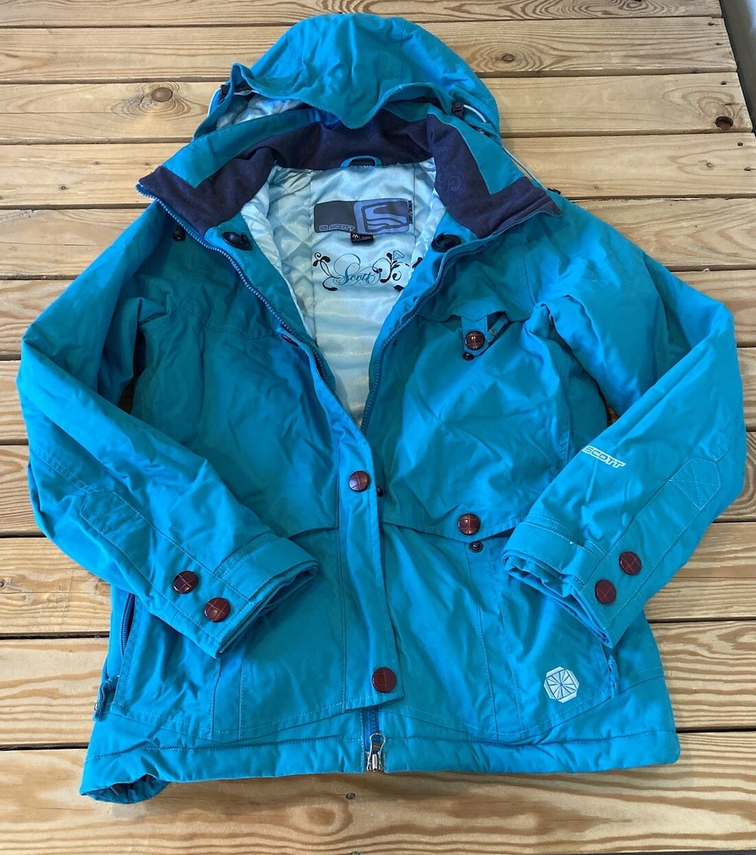 Scott Women’s Full zip Hooded Snow Ski size M Blue Y2