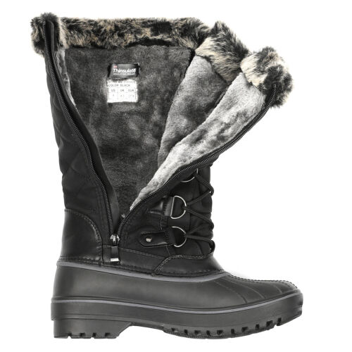 Dream Pairs Women Mid Calf Boots Warm Faux Fur Lined Waterproof Snow Boots - Picture 8 of 24
