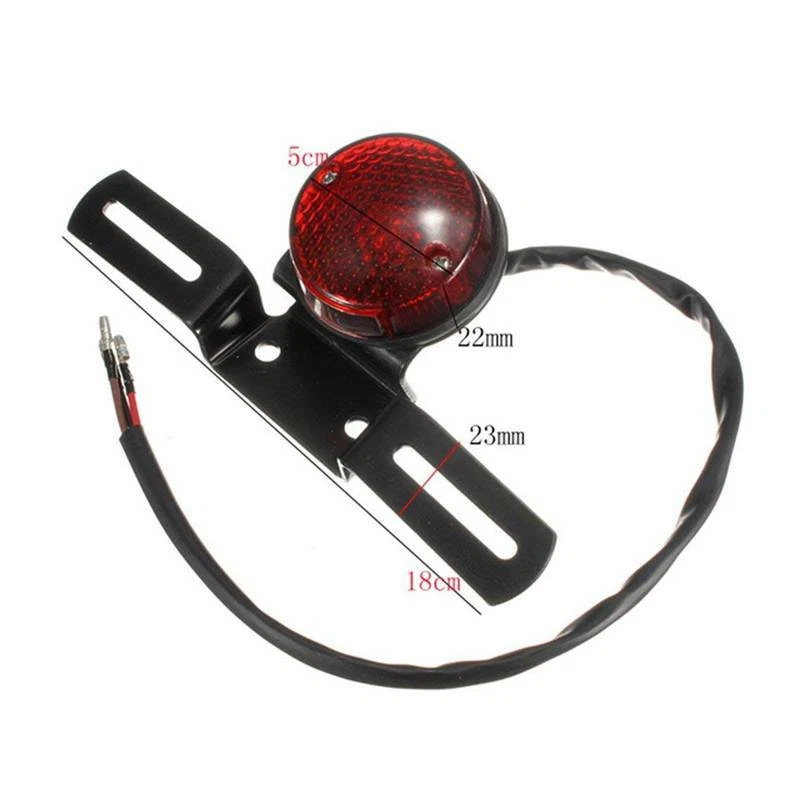 Luz de freno trasera roja retro para motocicleta para Harley Suzuki Honda Chopper Bobber Foto 3 de 4