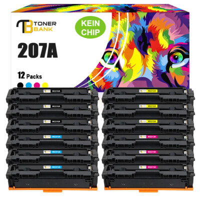 Kein Chip 1-12 Toner Kompatibel für HP MFP M283fdw fdn M282nw M252dw W2210A 207A