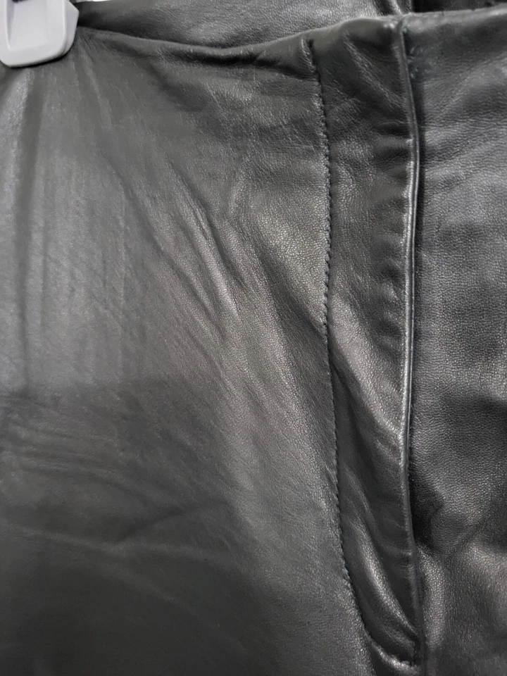 100% кожа 90-х Y2k женские брюки брюки Brandon Thomas L - Изображение 4 из 4