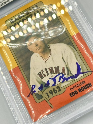 BECKETT BGS Authentic Edd Roush Autograph Auto 1980 Baseball Immortals #90 Reds - Picture 4 of 4