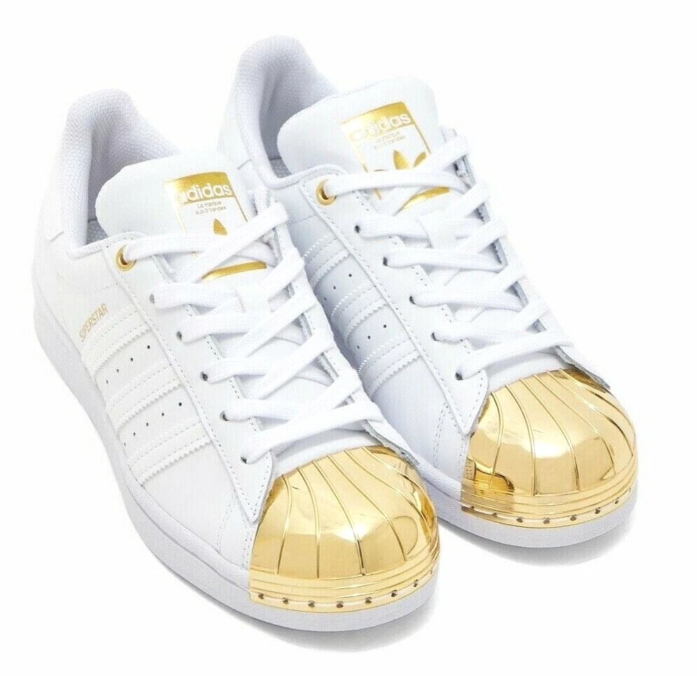 adidas Superstar Metal Gold Toe Triple White Retro Sneakers Women Size | eBay