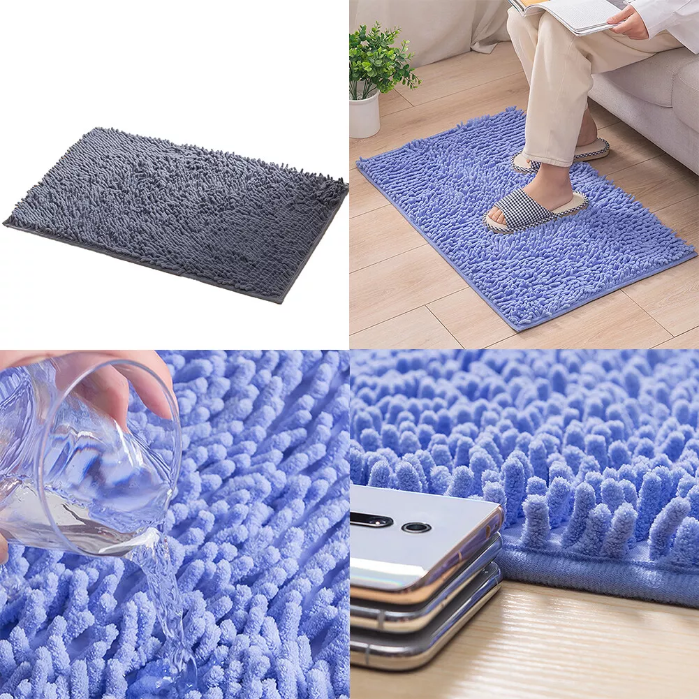 Magik US Luxury Chenille Bath Rug Absorbent Soft Shaggy Non Slip Bathroom Mat Rugs Camel