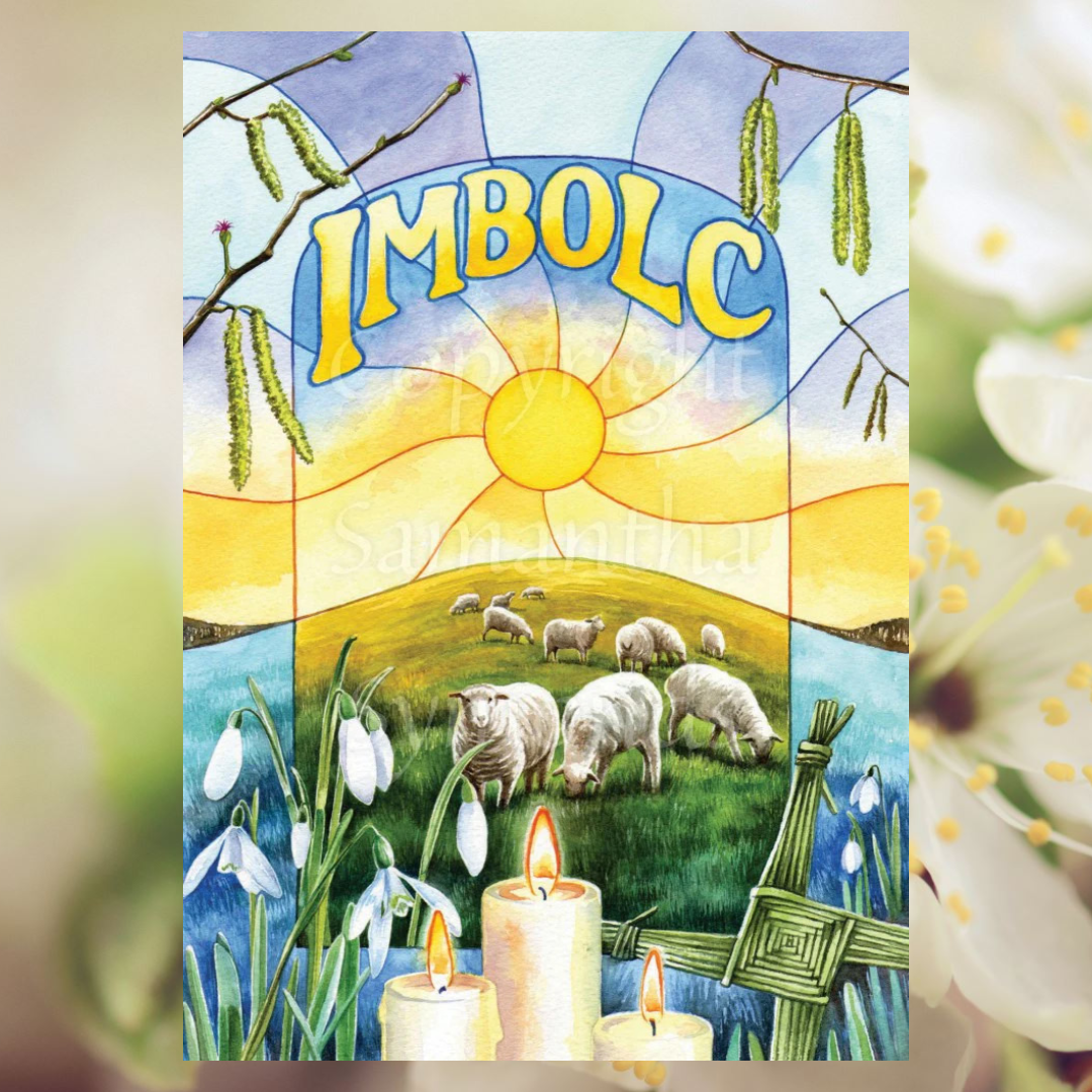 Imbolc Greeting Card - by Samantha Symonds - Sale For Our Animal Charity