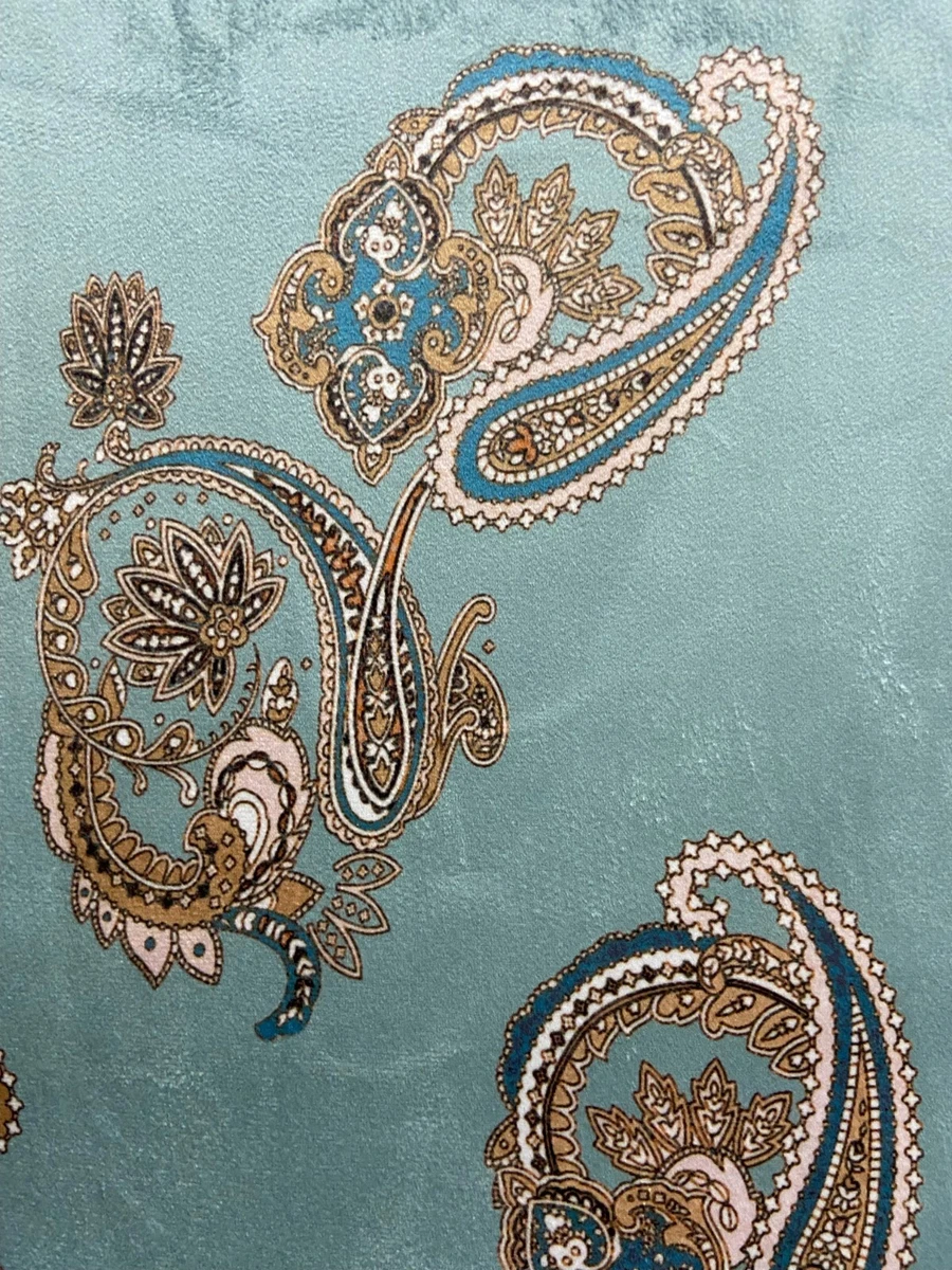Velvet Paisley Fabric, 54" Wide, Upholstery Cushions Window Crafts, Sold by Yard