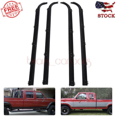 Weatherstrip 4 Pc Kit Set Fits Ford Truck Inner & Outer Window Sweep Felts Seals