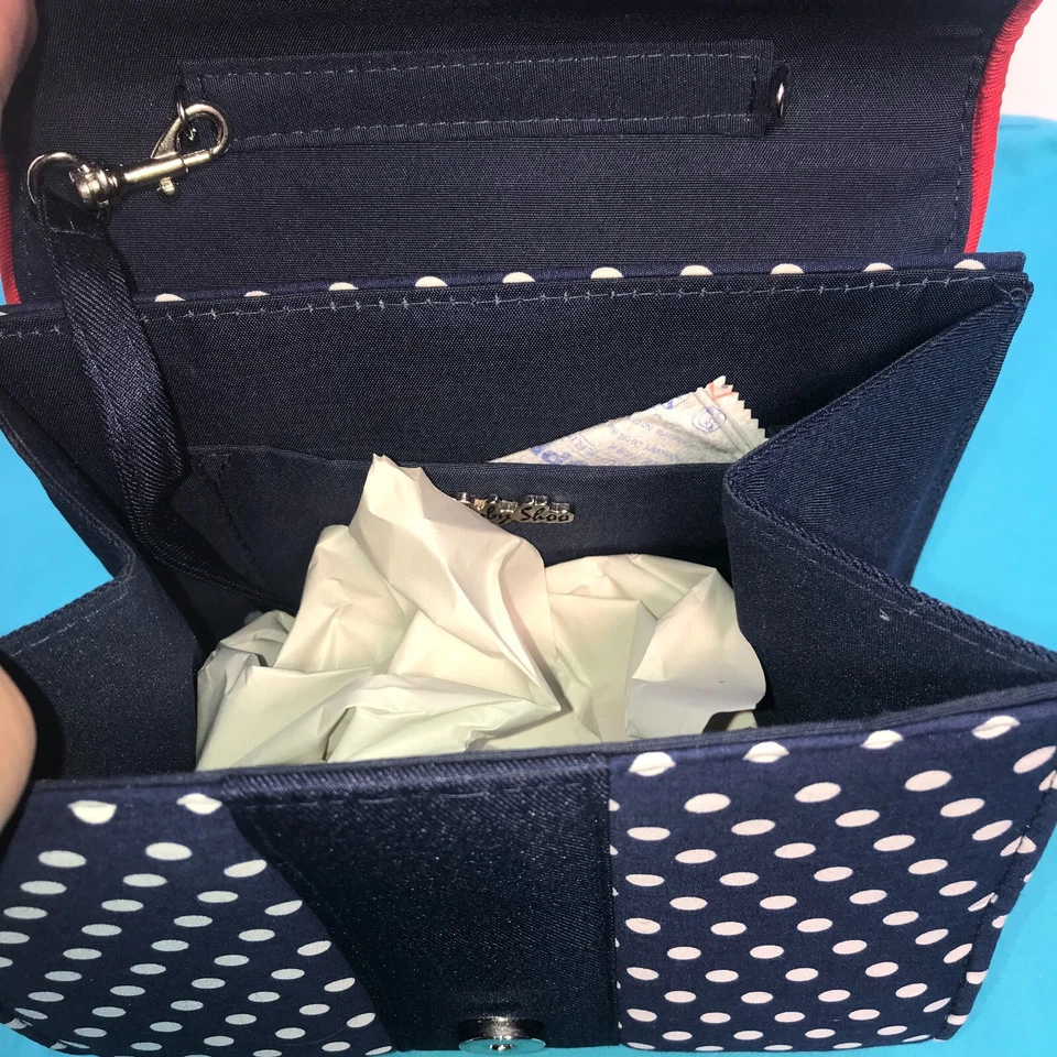 NUEVO SIN ETIQUETAS RUBY SHOO Mujer Bandolera Bolso de Mano AZUL MARINO CON Lunares Blancos Foto 3 de 4