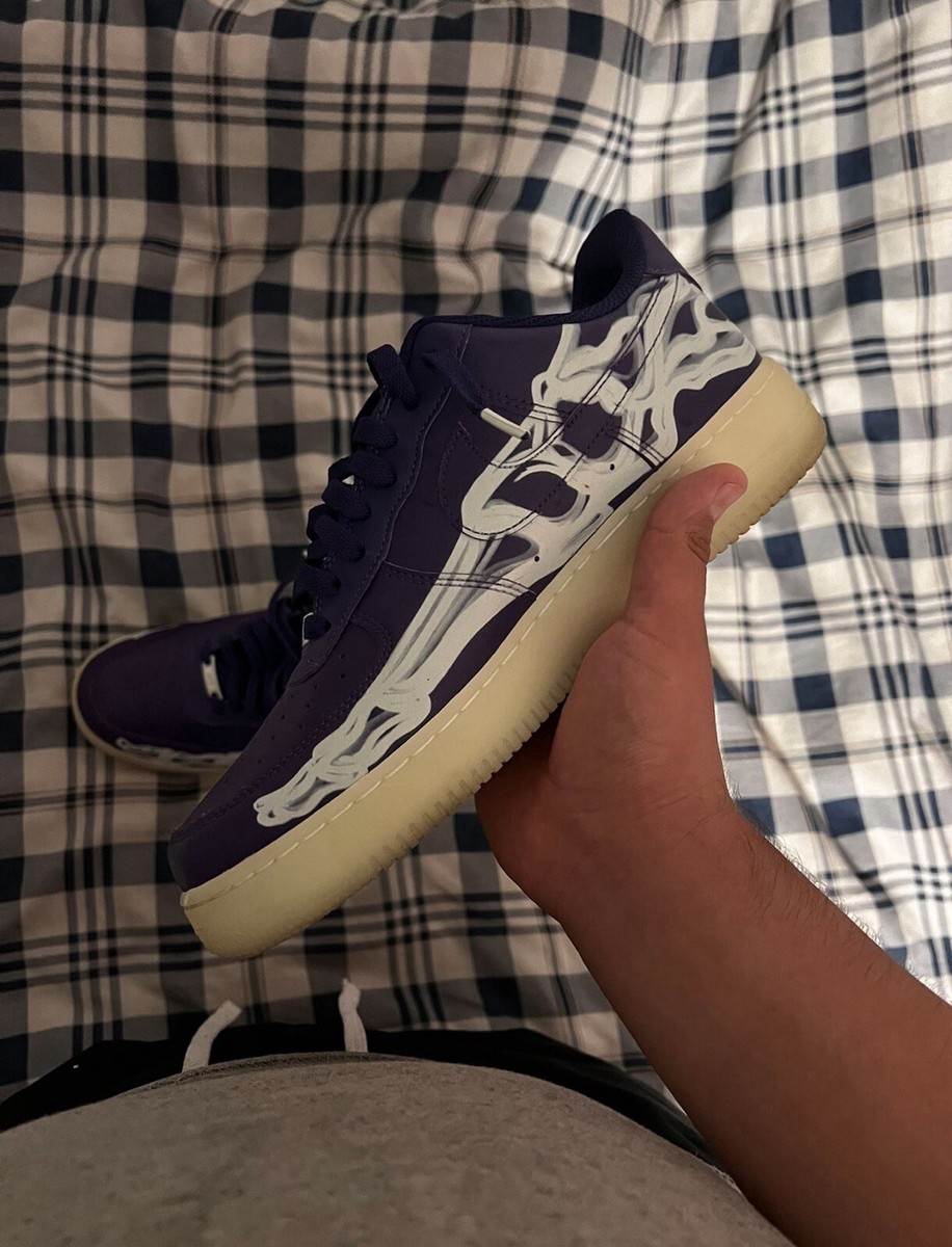 Nike Air Force 1 Low '07 QS Purple Skeleton Halloween 2021 SIZE