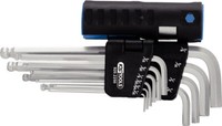 KS Tools 3 In 1 Innen6Kant-WinkelstiftschlüSsel-Satz, 10-Tlg. Lang, Kugelkopf, Z