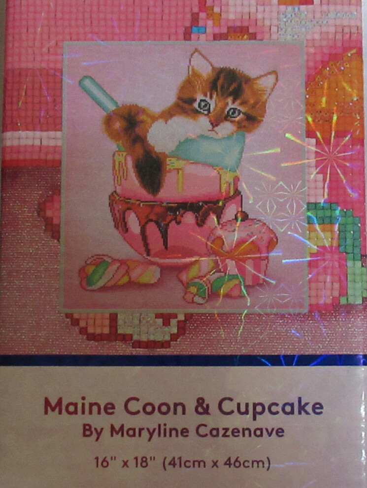Diamond Art Club MAINE COON & CUPCAKE Kitten Square Diamond Art Diamond Art Club MAINE COON & CUPCAKE Kitten Square Diamond Art