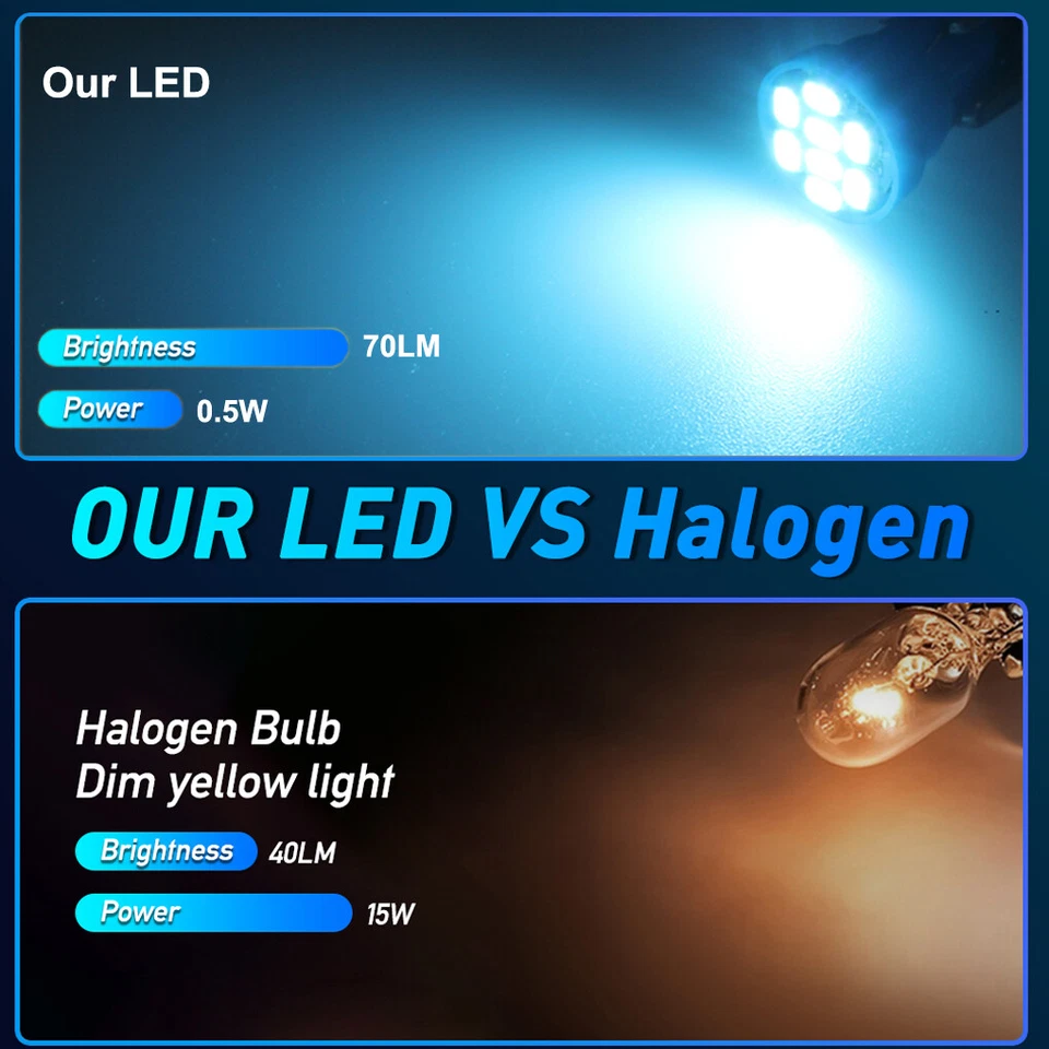 Gauge Cluster LED Dashboard Bulbs ICE Blue For Jeep 1984-1996 Cherokee Wagoneer - Image 2 of 4