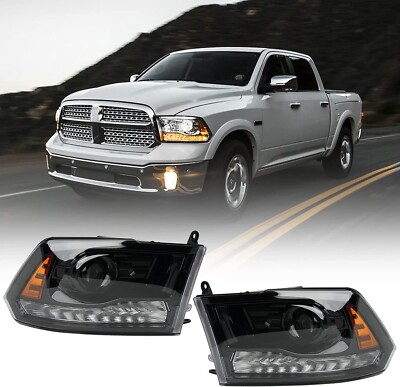 Upgrade for 2009-2018 Dodge Ram 1500 Headlights 2010-18 2500 3500 LED Projector
