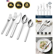 Silverware Set, 20 Piece Flatware Cutlery Set for 4, 18/10 Stainless Steel Si...