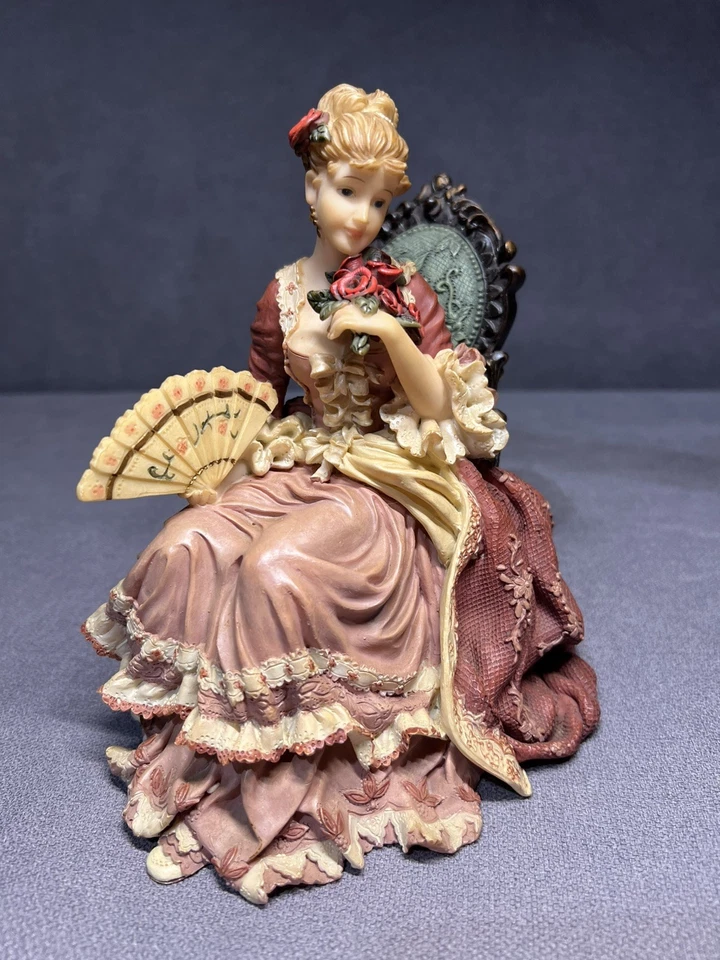 Heavy Figurine Shudehill Seated Pink Victorian Lady With Fan - Image 1 of 4