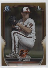 2023 Bowman Draft Chrome Gold Refractor 18/50 Levi Wells #BDC-92 1eg1