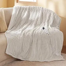 Heated Blanket Throw Soft Ribbed Electric 50x60