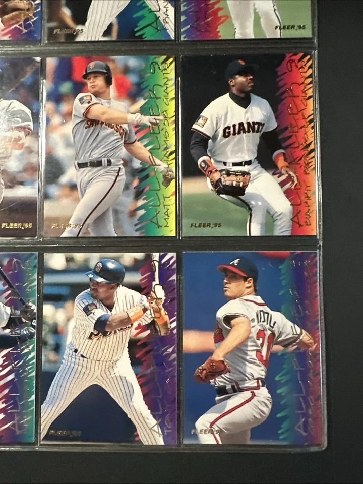 1995 Fleer All-Fleer 9 карт полный комплект GRIFFEY, RIPKEN, облигации, PIAZZA MADDUX - Изображение 4 из 4