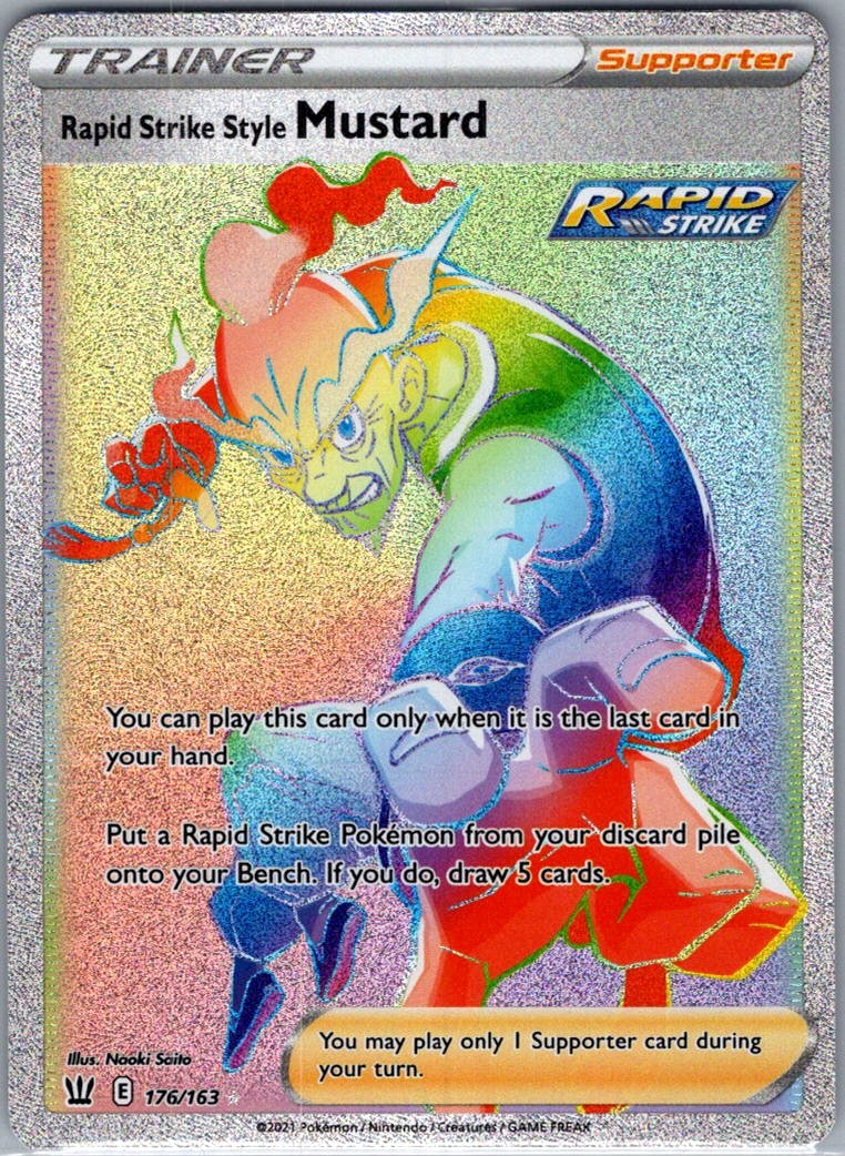 Rapid Strike Style Mustard (Secret) 176/163 Battle Styles - Pokemon Card - NM