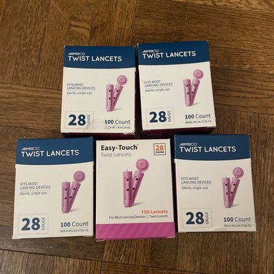 5 Easy Touch Twist Lancets 28 Gauge (500 Lancets Total)