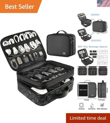 Compact and Waterproof DJ Cable Bag - Perfect Travel Companion for Musicians