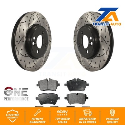 Front Drilled Slot Disc Brake Rotor & Ceramic Pad Kit For Mini Cooper Countryman