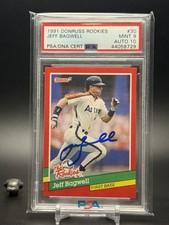 1991 Donruss Rookies #30 Auto Jeff Bagwell PSA 9 AUTO 10