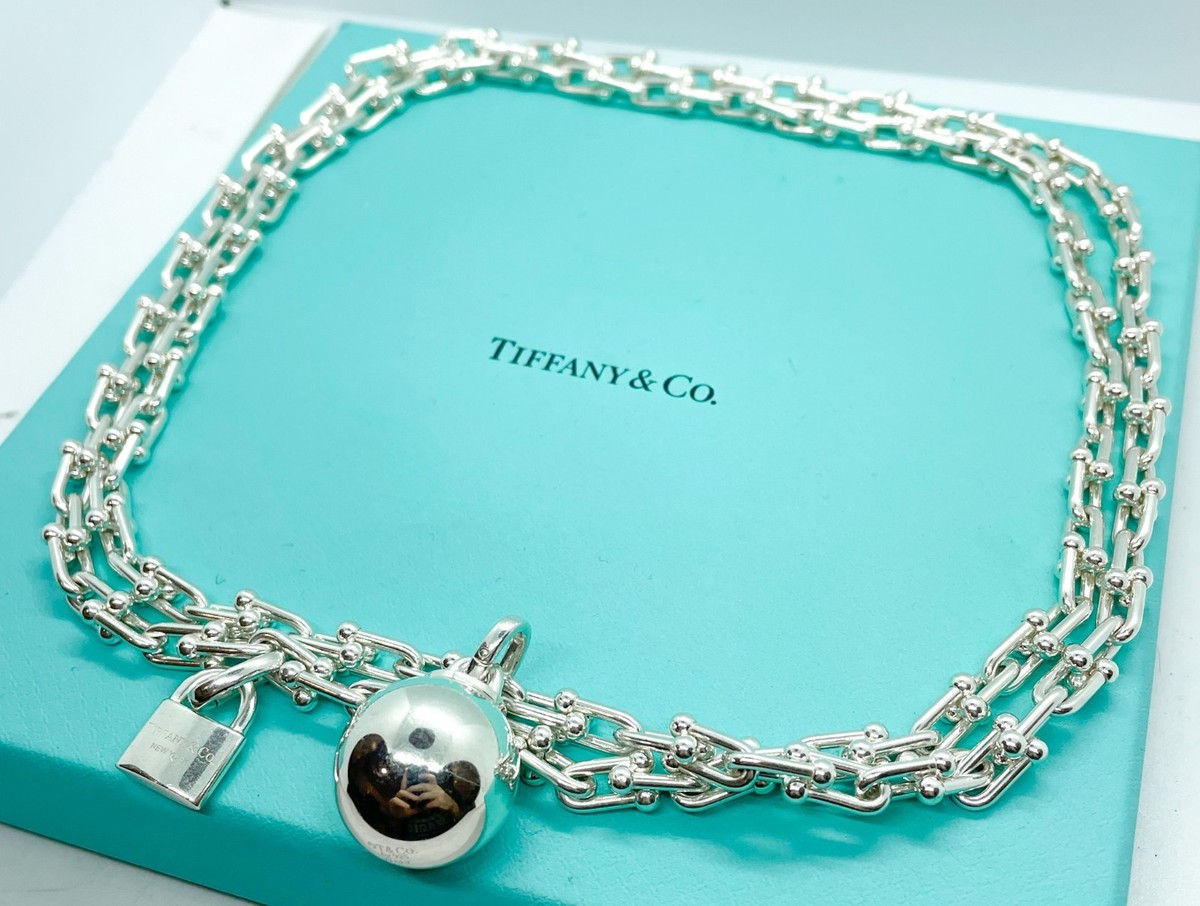Tiffany & Co Hardwear Wrap Ball & Lock Small Link Necklace 36