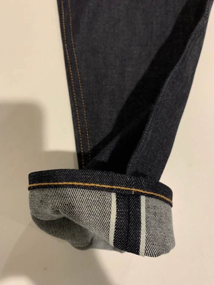 Jeans Banana Republic 36x30 Ribete Crudo Cono Americano Denim Blanco Roble Preppy Nuevos con Etiquetas Foto 4 de 4