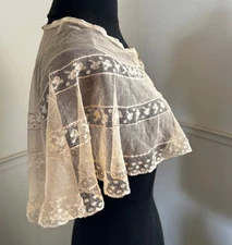 Antique Lace Cape Bertha Collar c1915 Vintage Edwardian