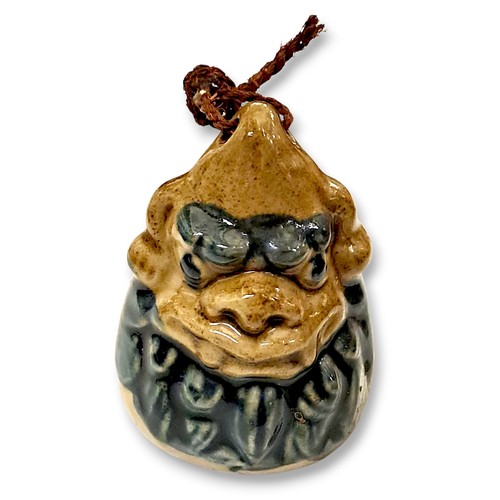 Japanese Clay Bell Dorei Okinawan Shisa Foo Lion Pottery Sueyoshi Kiln Lucky S59