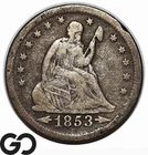 1853 Seated Liberty Quarter w/ Arrows & Rays, VG+
