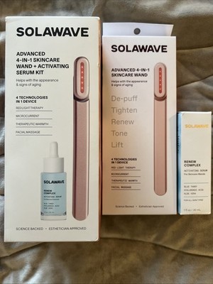 SOLAWAVE SKINCARE WAND w Renew complex! - NEW IN BOX Redlight Therapy Blue Tansy